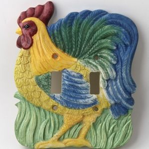 Vintage rooster switchplate light plate farmhouse